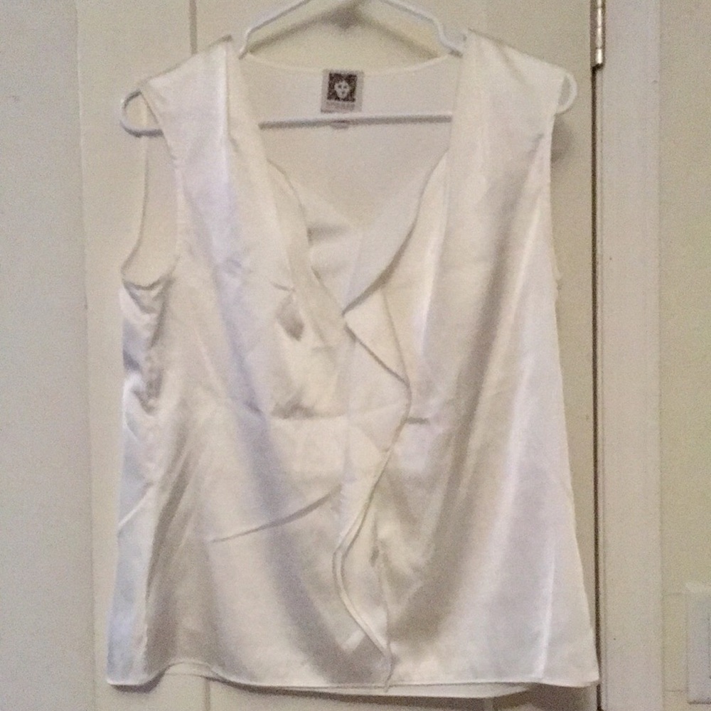 Classic Ivory shell top with ruffle